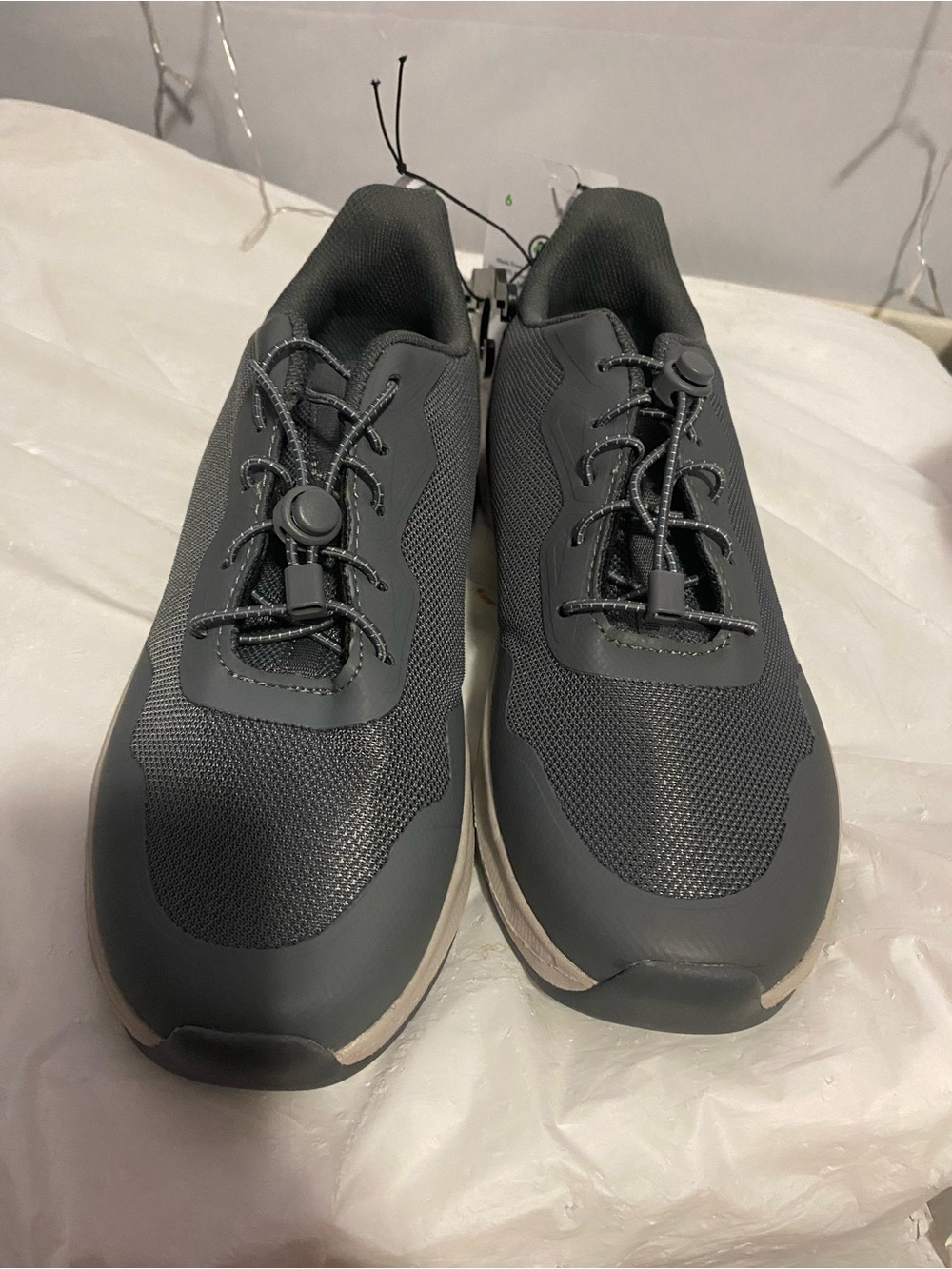 Athletic Works Men's Gray Lace-Lock Sneakers